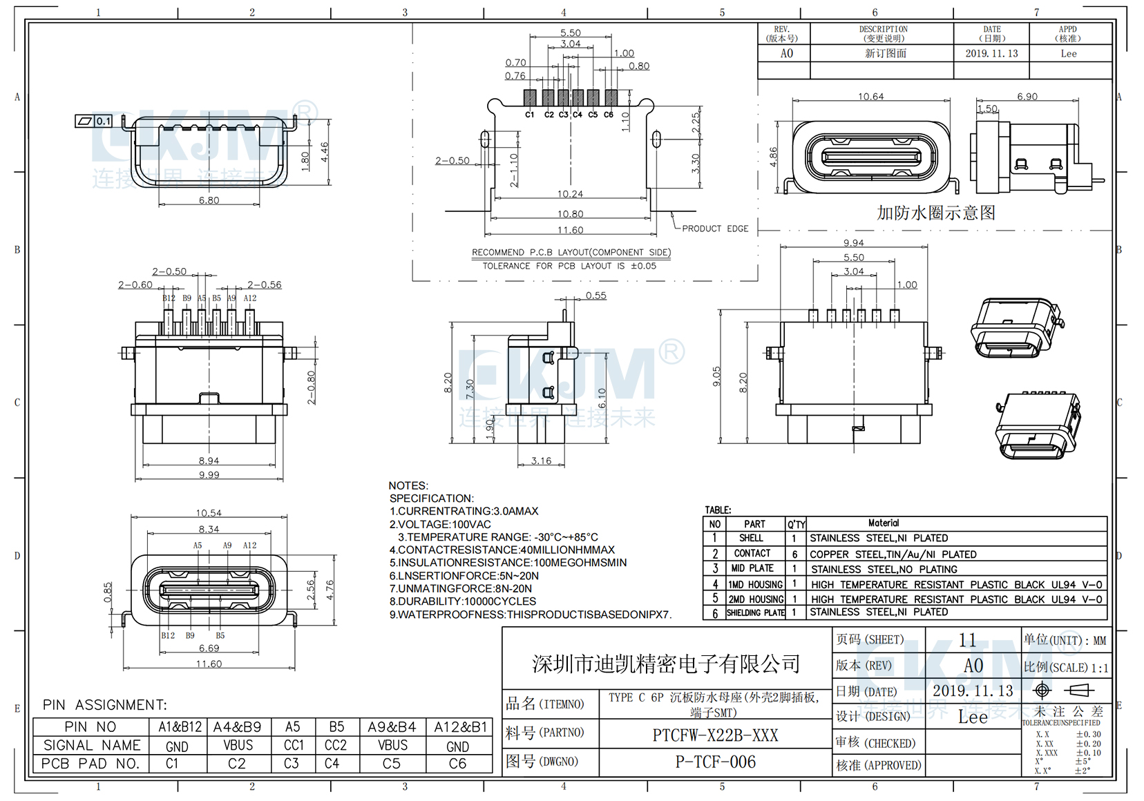 TYPE-C單排6P